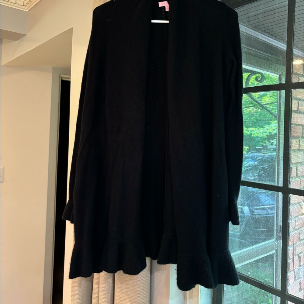 Lilly Pulitzer 100% cashmere black cardigan size extra small